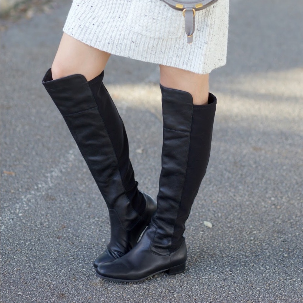 Louise Et Cie Over the Knee Boots Black Leather